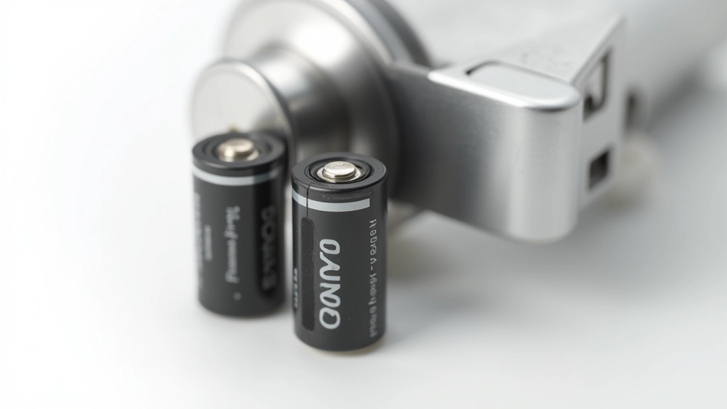 Close-up of battery compartment inside electronic lock showing AA batteries being replaced